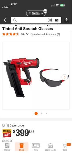 Milwaukee 21 degree framing nailer tool only