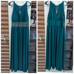 R&m Richards Size 16 Teal Maxi Dress 