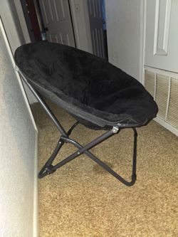 Black Folding Saucer Moon Chair