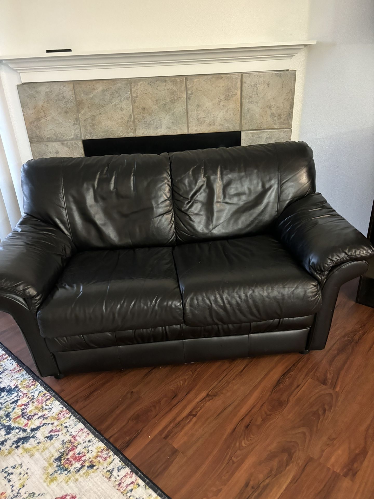 Black Leather Sofa