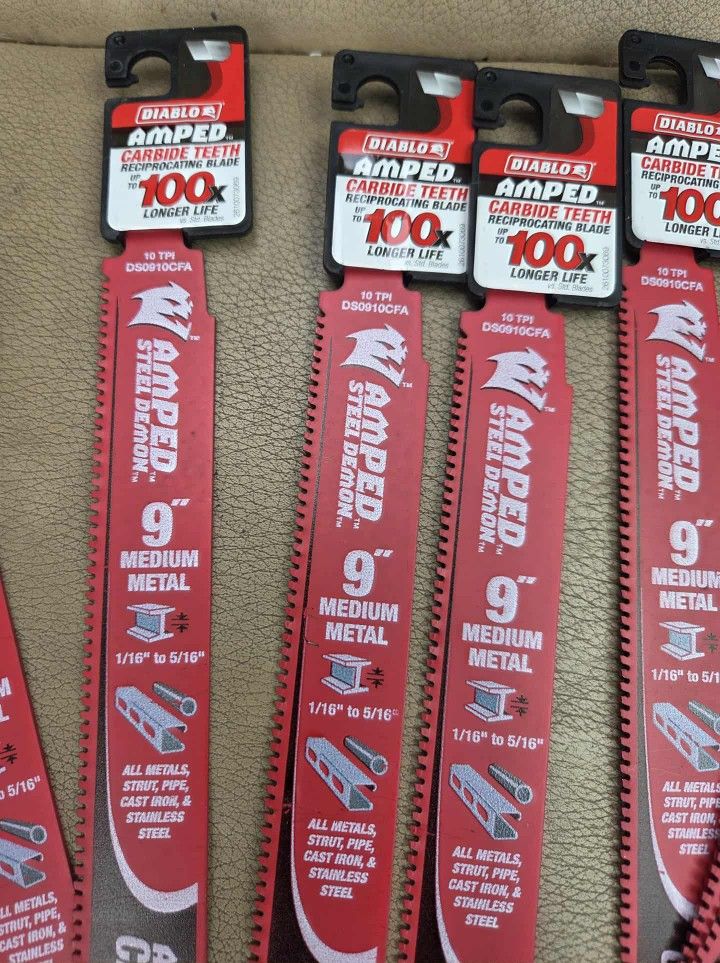 Amped Carbide Diablo 9 Inch Sawzall Blades