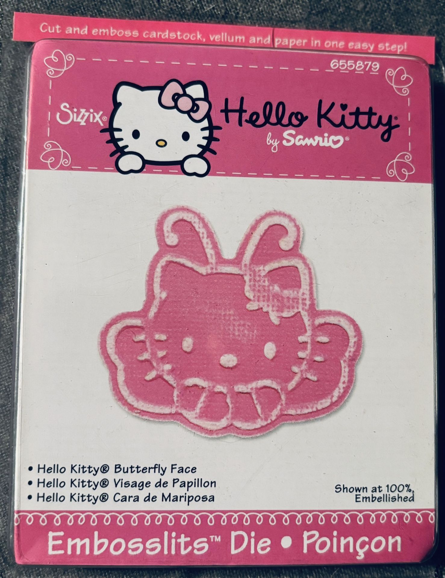 sizzix sizzlit Embosslits die - HELLO KITTY Butterfly - new in package