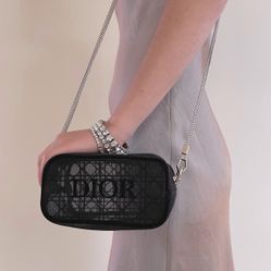 patterned mesh velvet bag 
