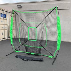 Brand New $55 Baseball & Softball Practice Hitting & Pitching 7x7’ Net with Bow Frame, Carry Bag