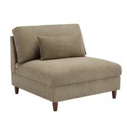 Luxury Armless Corduroy Sectional Center Seat 