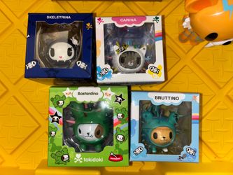 Tokidoki Bastardino, Skeletrina, Carina, And Bruttino Figure Set