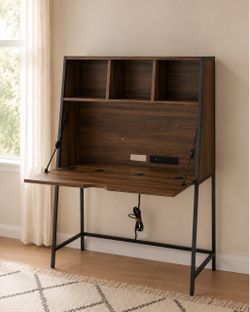 Threshold™ Loring Wood Secretary Desk w/ Hutch & Charging Station – Moving Sale