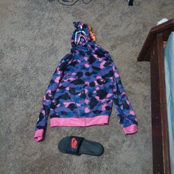 Purple Bape Shark Hoodie 