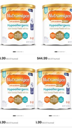 4 cans baby formula nutramigen
