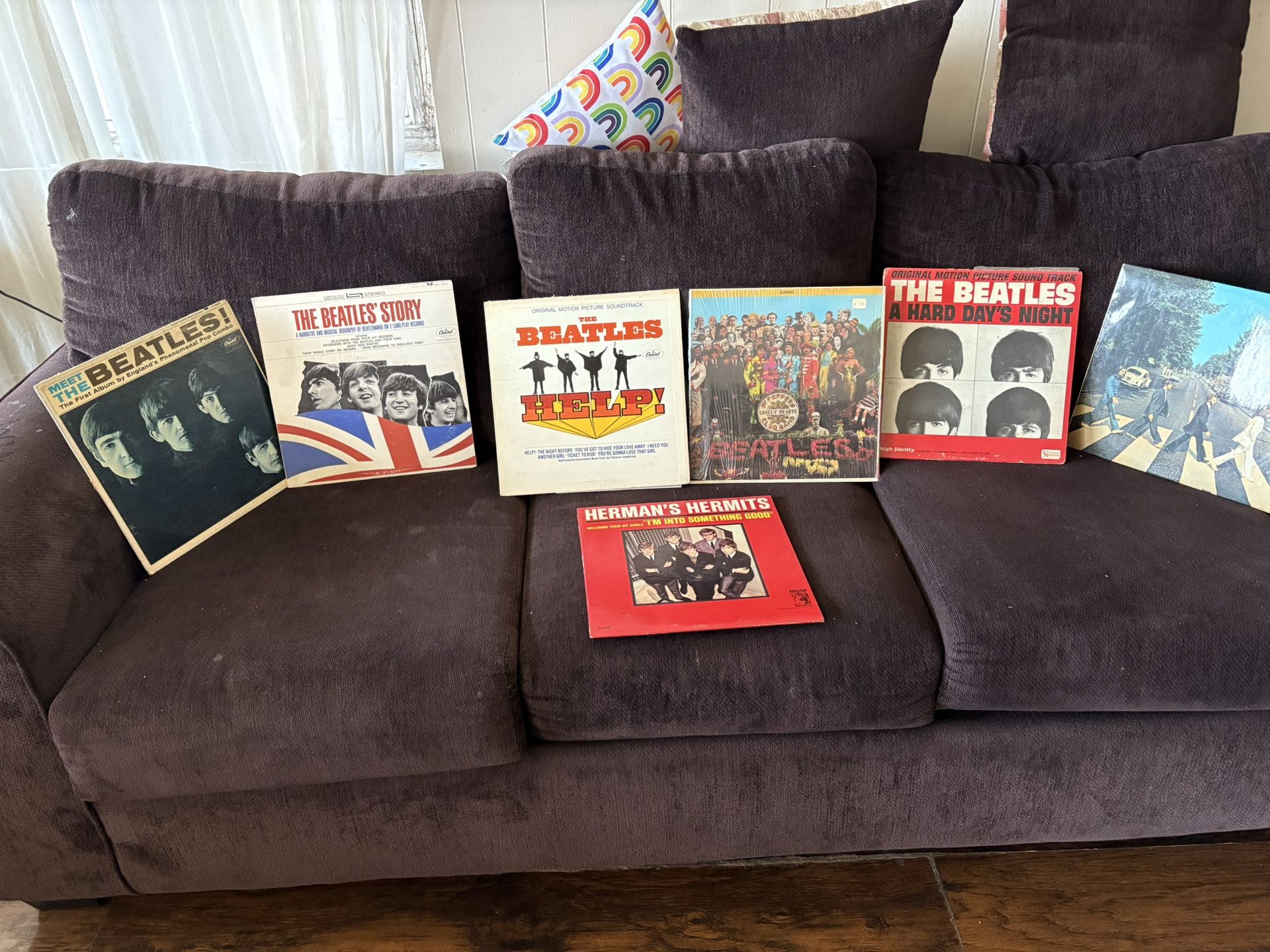 6 Vintage The Beatles Vinyl Récords Very Rare