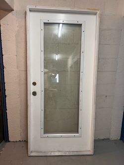 36x80 impact fiberglass entry door with frame