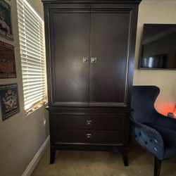Stunning Armoire- Real wood, 2 drawer, 3 shelves, excellent condition!!!