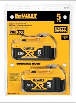DeWalt 20V XR 5Ah Lithium-Ion Battery 2-Pack