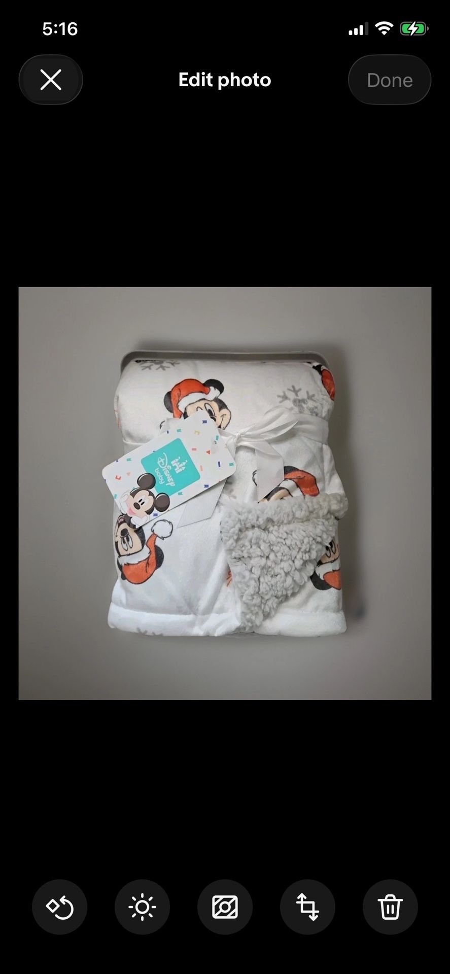 Disney Baby Mickey Mouse Christmas Plush Baby Blanket 30x40 NEW