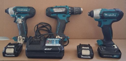 Makita Used Drill, 2 Impact Drill, 3 battery's and Charger