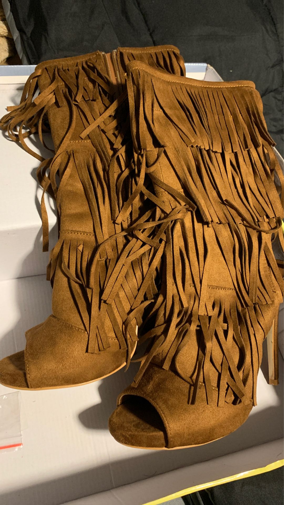 Fringe booties Size 9