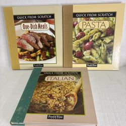 Set Of 3 Food And Wine Quick From Scratch Italian Pasta Hardcover Cookbooks