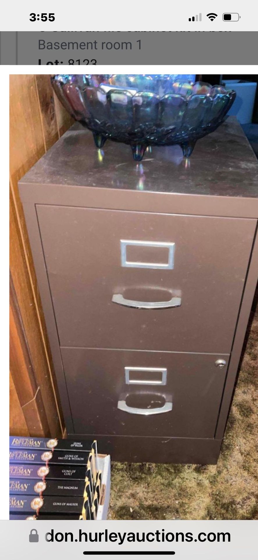 Hon, Two Drawer Valve Cabinet Brown