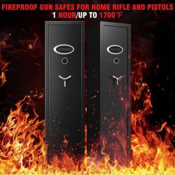 Gun Safe, 9-11 Biometric Gun Safe Fireproof Gun Cabinet for Home Rifle and Pistols,Quick Access Large Gun Safe