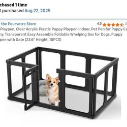 Small Dog, Puppy / Animal Crate & Playpen Acrylic 