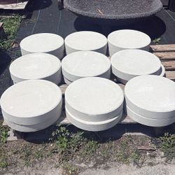 Round White Pavers - 12”