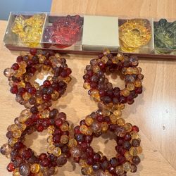 Fall Color Candle Holders And Napkin Rings