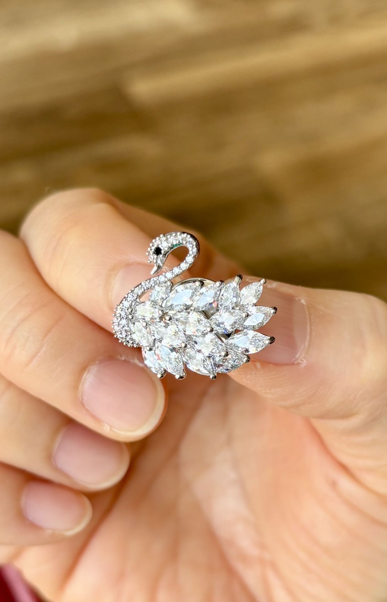 Swarovski Crystal Swan Brooch