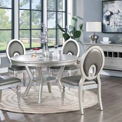 Brand New Silvery Tone 5pc Table Set 
