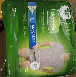 Mens Sz L Depends New