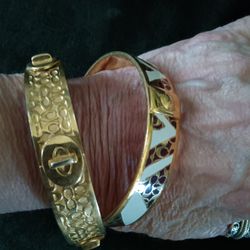 Three Coach Bangle Bracelets And A Ring