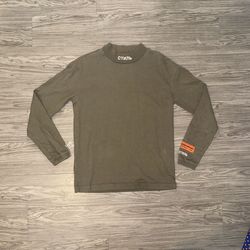 Heron Preston Shirt Mens Sz 2XS Military Green Turtleneck CTNMB Long Sleeve