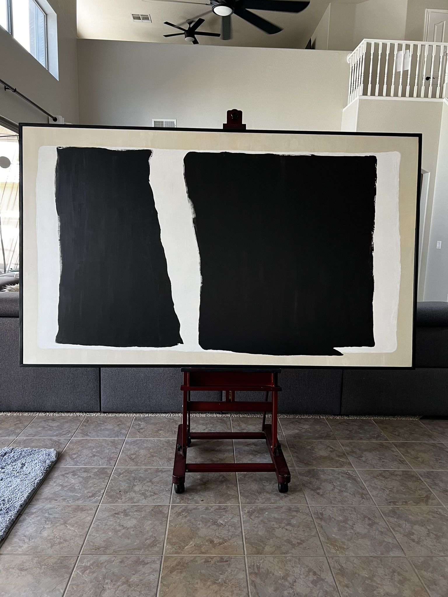 “DARK MODERN MOMENT” 7x4 Feet -Custom Size & Color Hand Painted Original Art