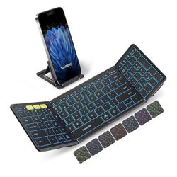 Samsers Foldable Bluetooth Keyboard with Numeric Keypad, Full-Size Wireless