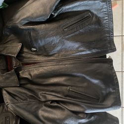 Motorcycle Leather Jacket Black Size L  