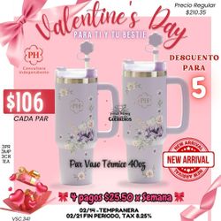 Juego de 2 vasos para el agua princess house