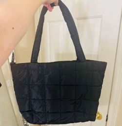 Cream And Black Quilted Tote Bag ($10 each)