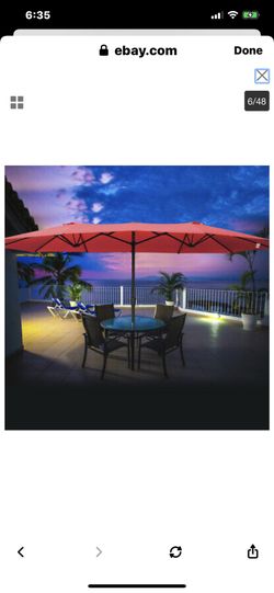 15 foot extra large double sided patio umbrella for pool yard deck