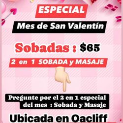 Especial Del Mes De “ FEBRERO “ Sobada Y Masaje Muscular 