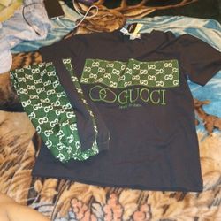 Gucci Shirt With Gucci Green Sweats