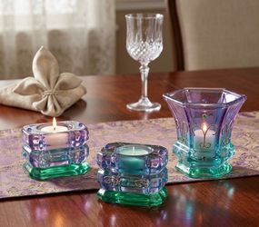 Brand New!! Party Lite, Mardi Gras votive & tealite set- all 3 pieces for $12 Pick Up Lakewood