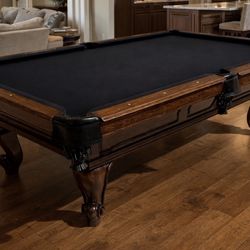 Excellent Condition Brown Pool Table 8’ (Free Delivery & Pro Setup) New Felt Any Color + All Accessories