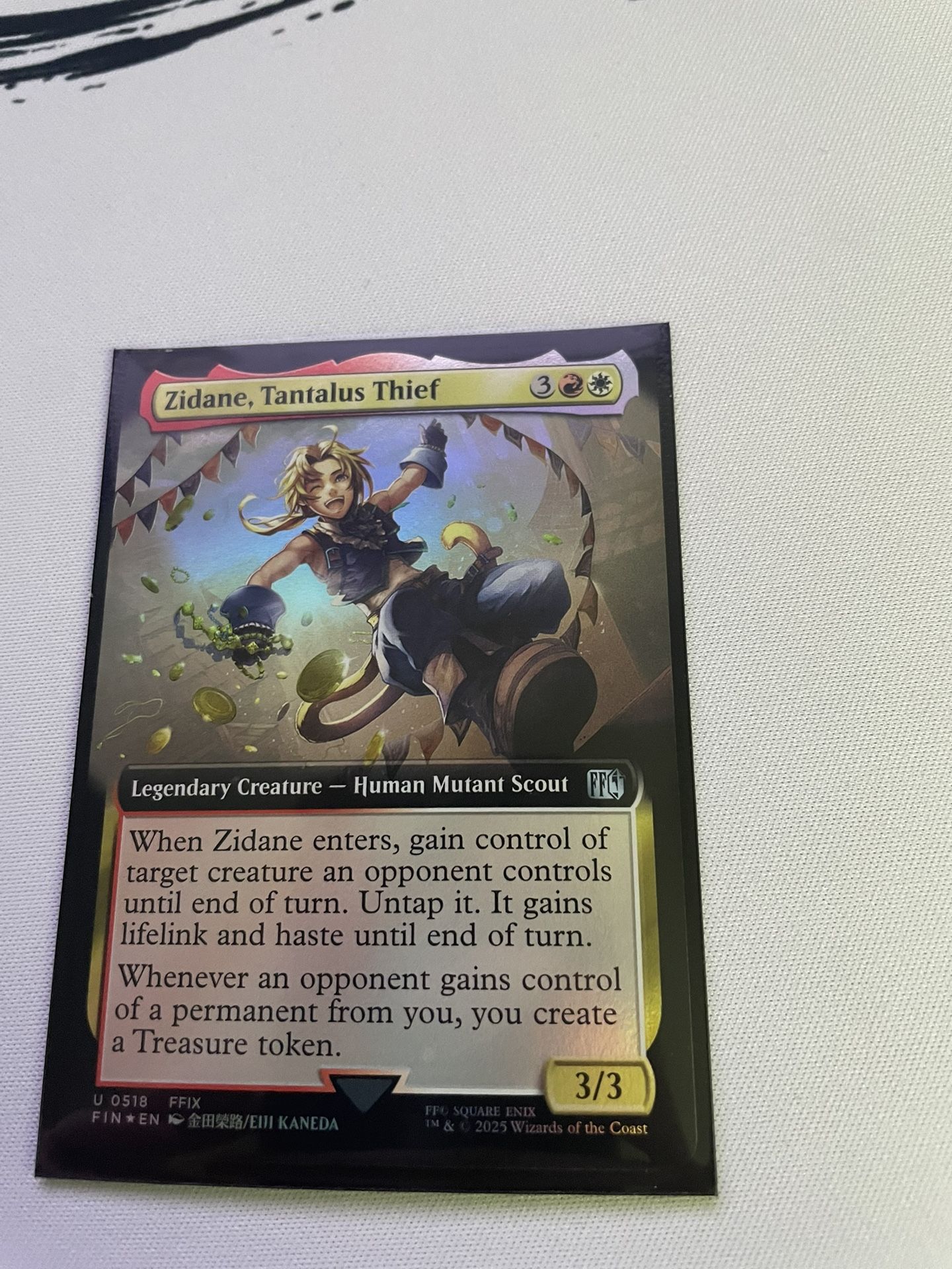 Magic The Gathering (mtg) Zidane Final Extended Art Foil Fantasy Card