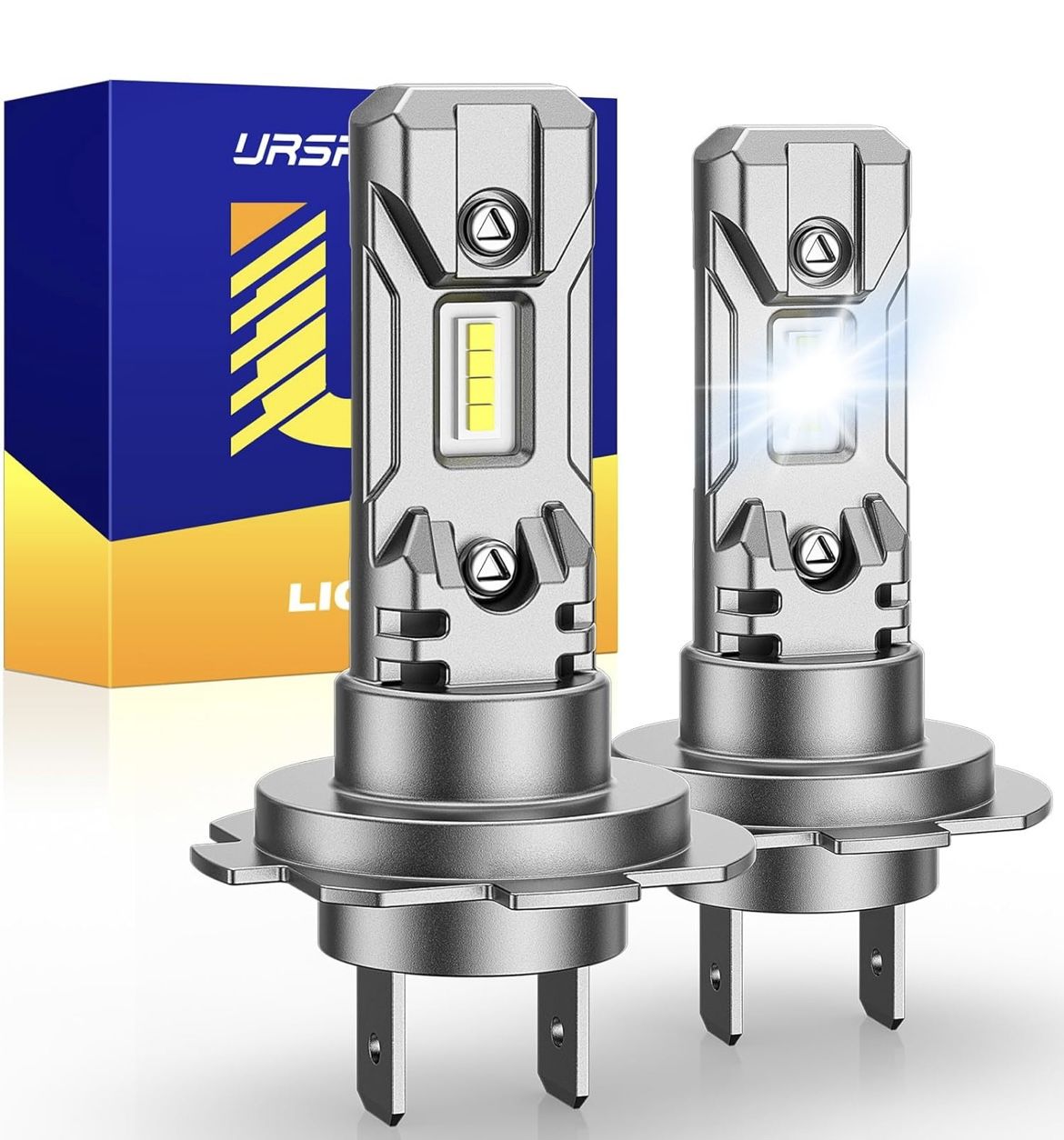H7 Fog Light Bulbs Combo, 32000LM 800% Super Bright H7 light, Real Mini Size No Adapter Needed, 6500K White, Pack of 2