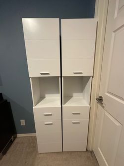 71" Tall White Storage Cabinet