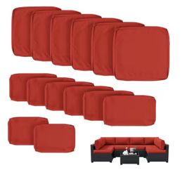 14-Pieces Outdoor Waterproof Cushion Covers Replacement