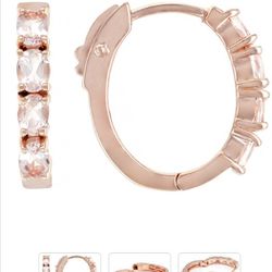 Peach Morganite 18k Rose Gold Over Sterling Silver Hoop Earrings 0.95ctw


