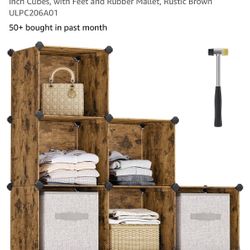 Somgmics 6 Cubes Storage Dark Walnut 