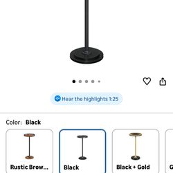 Black Round End Table Snack Table