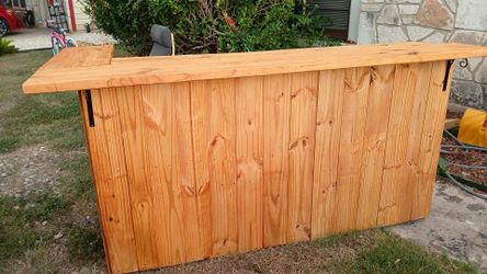 Rustic Wood Outdoor Bar Counter