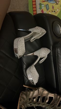 Silver shiny heels